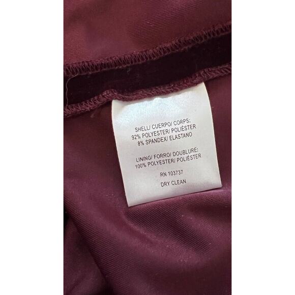 Donna Morgan Women's 4 Dress Burgundy Velvet Cut Out Party Night Out - Picture 7 of 7